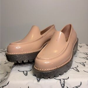 Melissa Nude Loafers with Glitter Sole